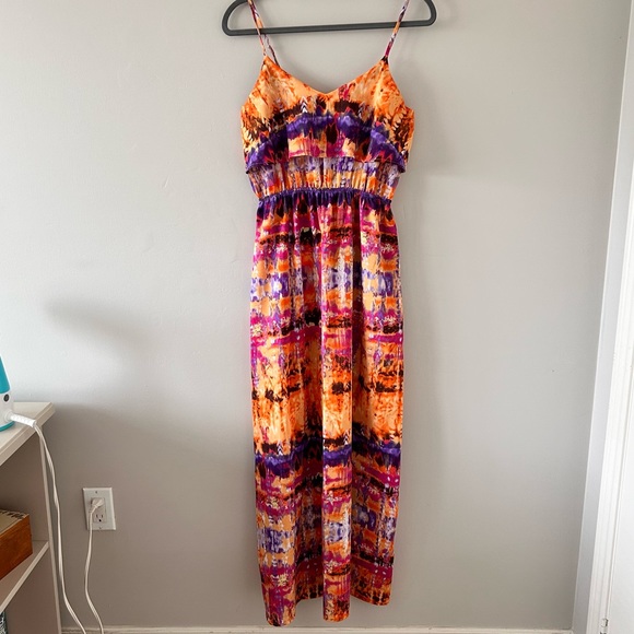 🧡 Romeo & Juliette Multi Coloured Spaghetti Strap Maxi Dress Size Medium - Picture 5 of 5